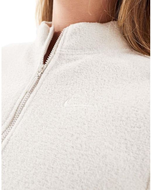 Top De Manga Larga Con Media Cremallera Phoenix Fleece De - Neutro Nike de color White