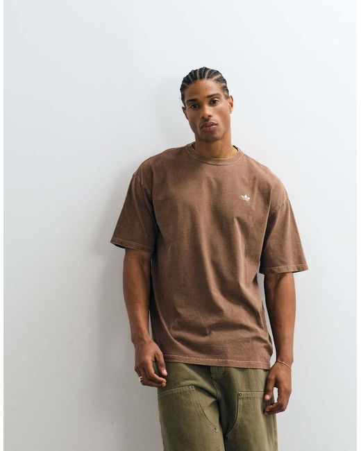 Adidas Originals Brown Essential Loose Fit T-shirt for men