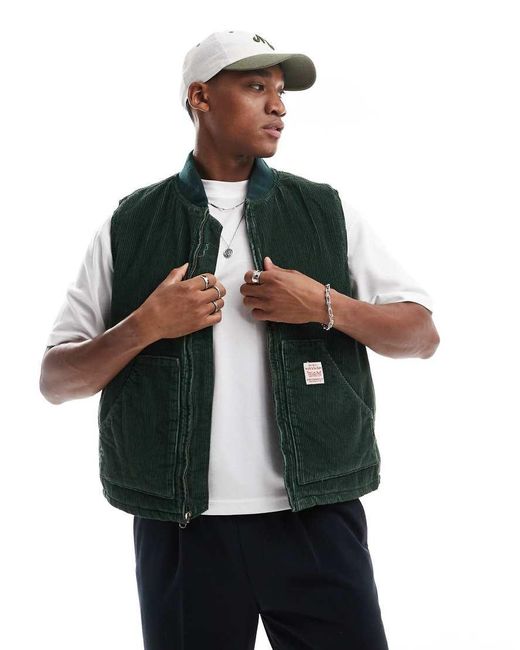 Levi's Green Workwear Sansome Padded Canvas Vest for men