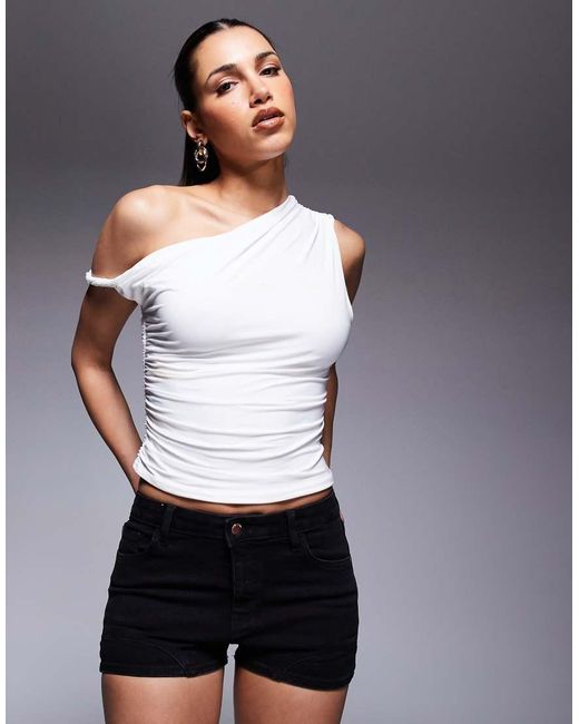 River Island White Hotpant Denim Short