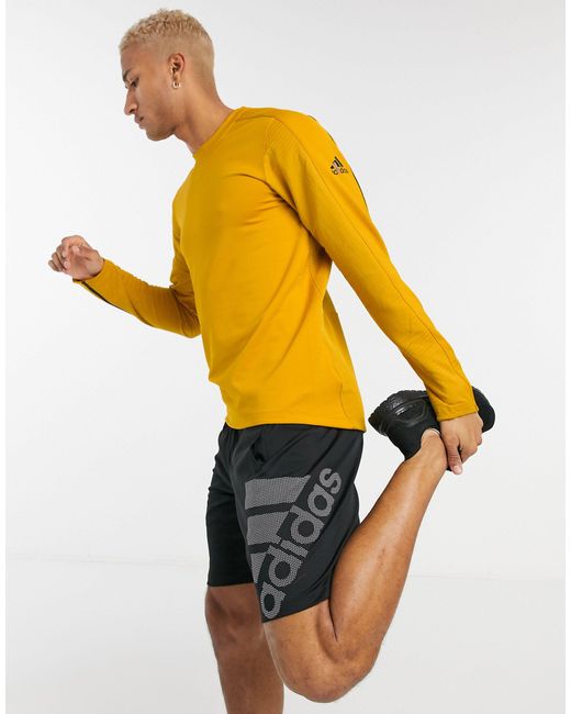 adidas Originals Adidas Training Cold Rdy Long Sleeve Top in Yellow for Men  - Save 40% - Lyst