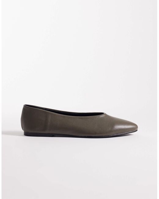 SEQWL White High Vamp Ballet Flats