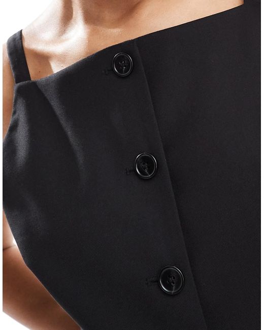 Chaleco De Traje Con Cuello Cuadrado Y Botones De (Parte De Un Conjunto) 4th + Reckless Petite de color Black