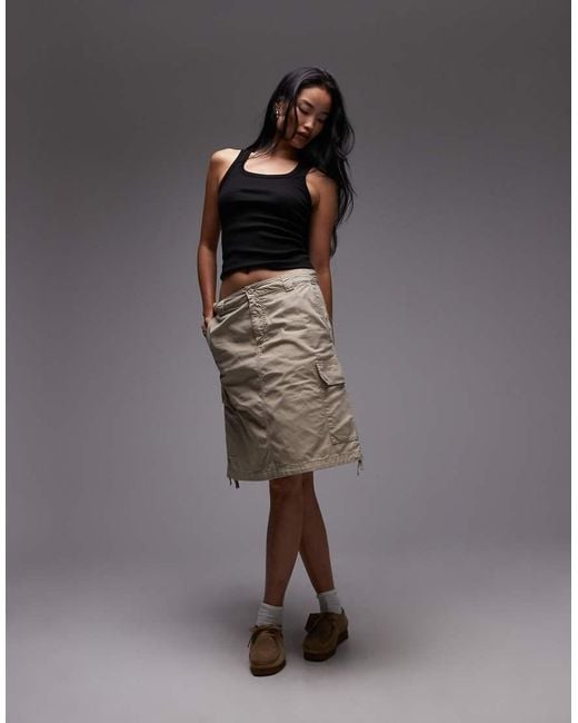 Carhartt Natural Kingston Knee Length Cargo Skirt