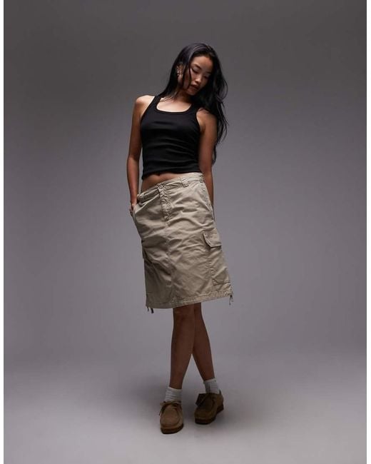 Carhartt Natural Kingston Knee Length Cargo Skirt