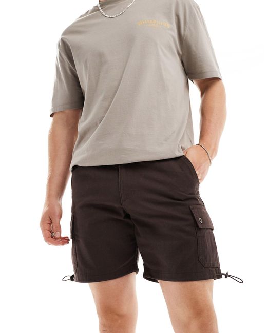 ASOS Gray Slim Mid Length Cargo Shorts for men