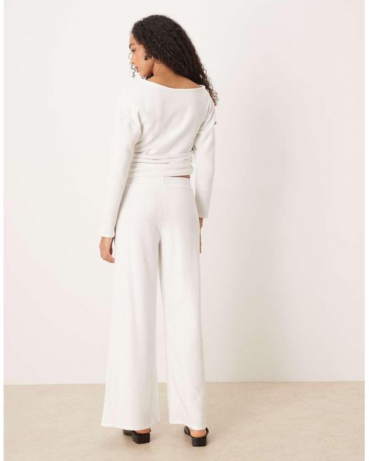 ASOS Natural Supersoft Co-ord Wide Leg Trouser