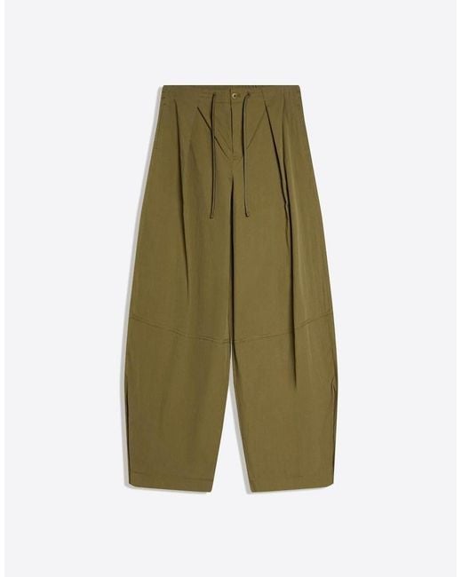 Bershka Green Technical Pleated Trousers
