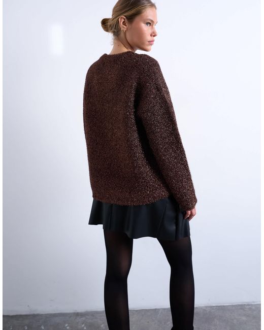TOPSHOP Brown – brauner oversize-strickpullover