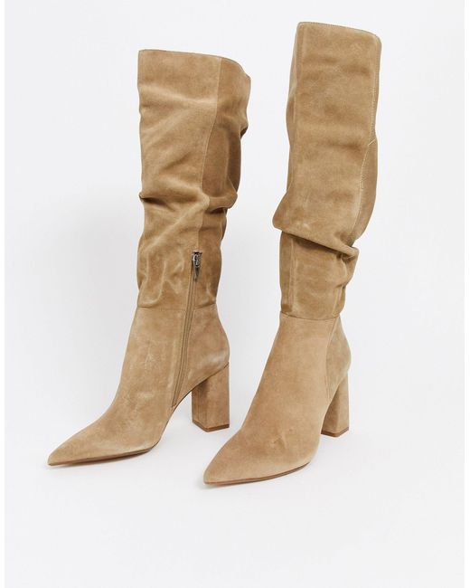 bershka knee high suede boots