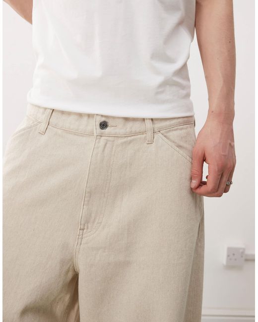 Weekday Natural Astro Linen Blend Trousers