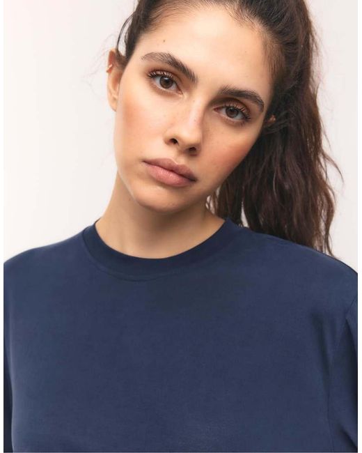 Stradivarius Blue Soft-touch Oversize Turtleneck