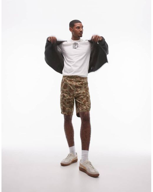 Levi's White Carrier Cargo Duck Camo Ripstop Shorts for men