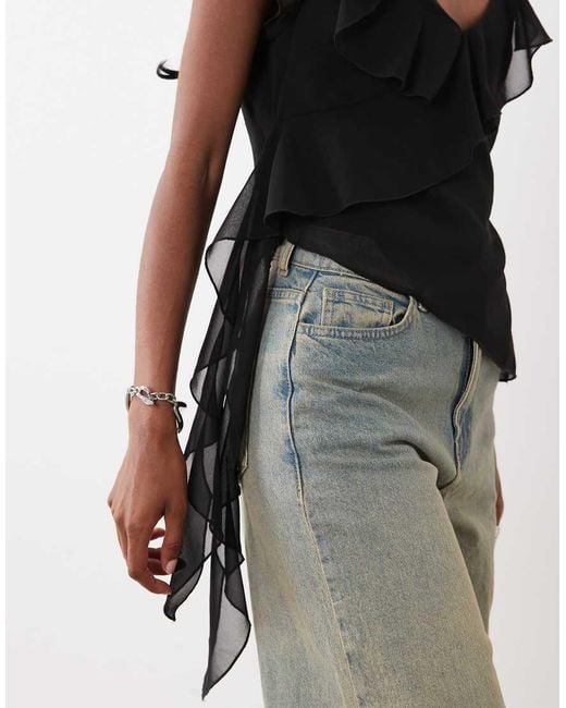 Motel Black Riksa Draped Floaty Top