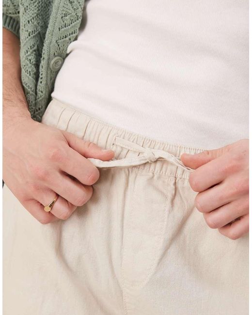 Pantalones De Corte Slim De Mezcla De Lino De -Neutro ASOS de hombre de color Blue