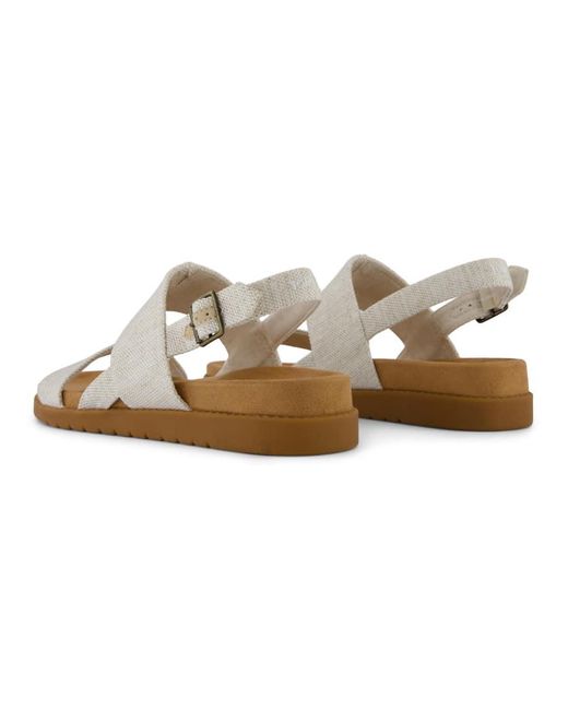 TOMS White Marin Textile Natural Standard Sandals