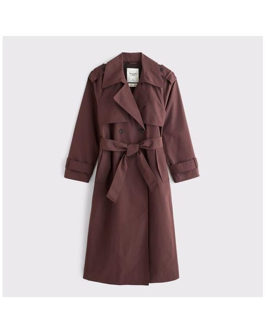 Abercrombie & Fitch Purple Carrie Long Trench Coat
