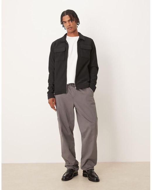 Brave Soul Black Patch Pocket Shacket for men