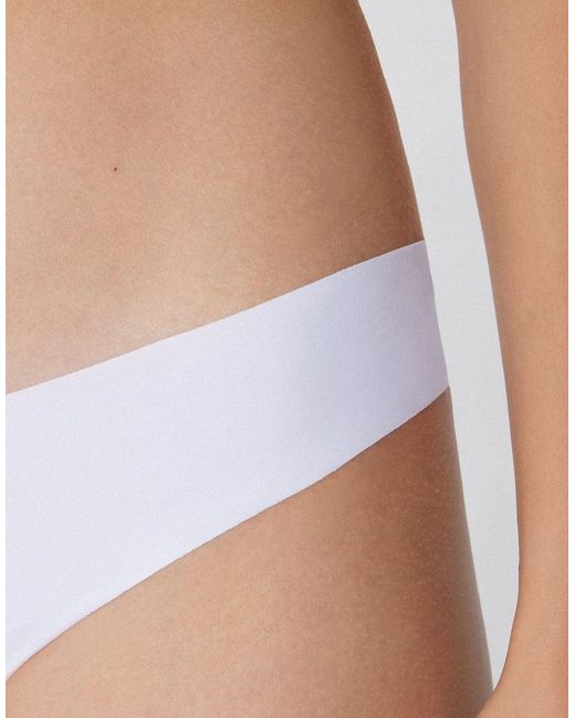 Tezenis White High-Leg Laser-Cut Brazilian Briefs