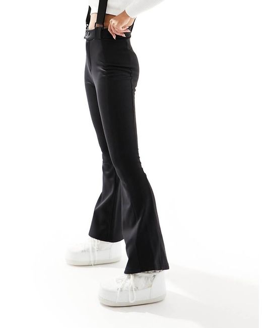 Pantalones Negros De Pernera Ancha Con Tirantes De Ski Threadbare de color Black