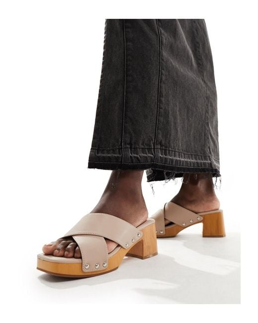 French Connection Black Chunky Heel Sandals