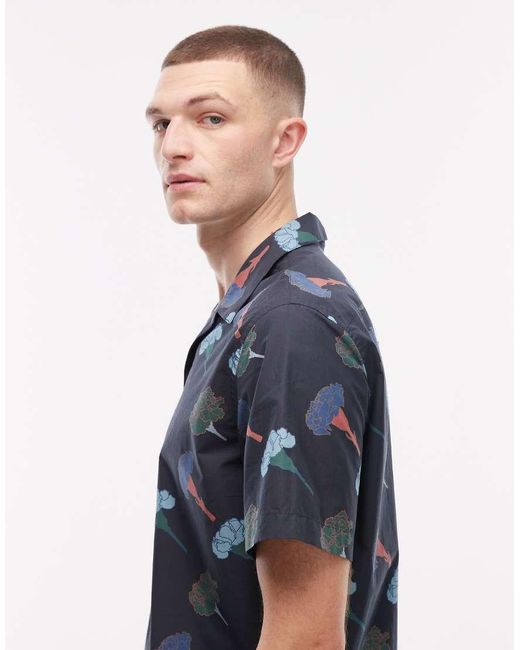 Paul Smith Blue Floral Print Shirt for men