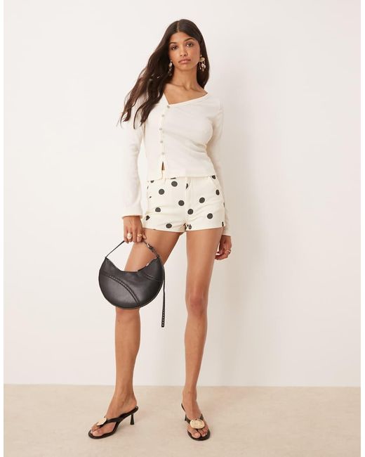 ASOS Natural Mid Rise Denim Micro Short
