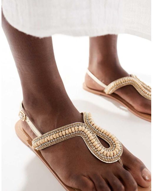 Accessorize Metallic Loop Beaded Sandal