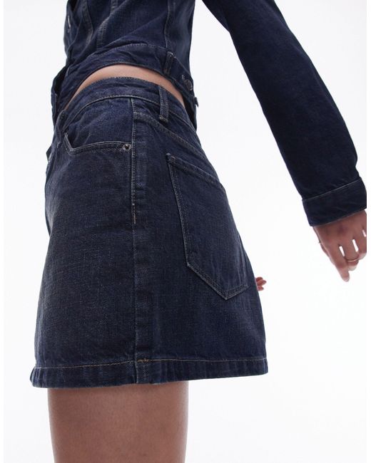 Mini-jupe d'ensemble en jean - profond vintage TOPSHOP en coloris Blue