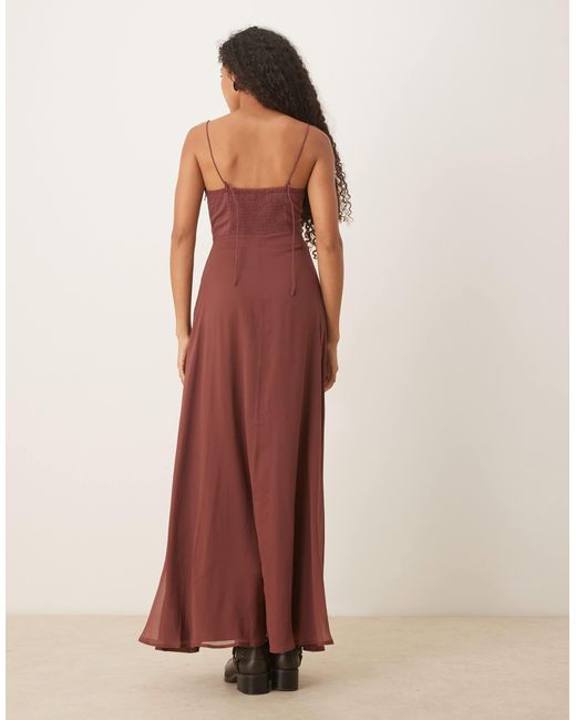ASOS Multicolor Cami Tiered Frill Buttoned Down Maxi Dress