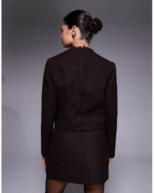 River Island Black Patch Pocket Detail Boucle Jacket