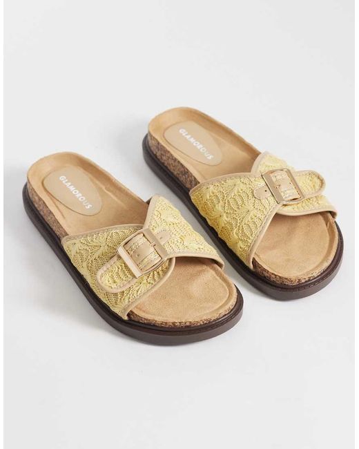 Glamorous Natural Flat Woven Sandals