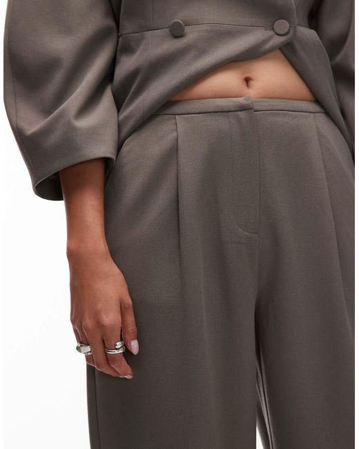 Aware Gray High Waist Barrel Leg Tailored Pants