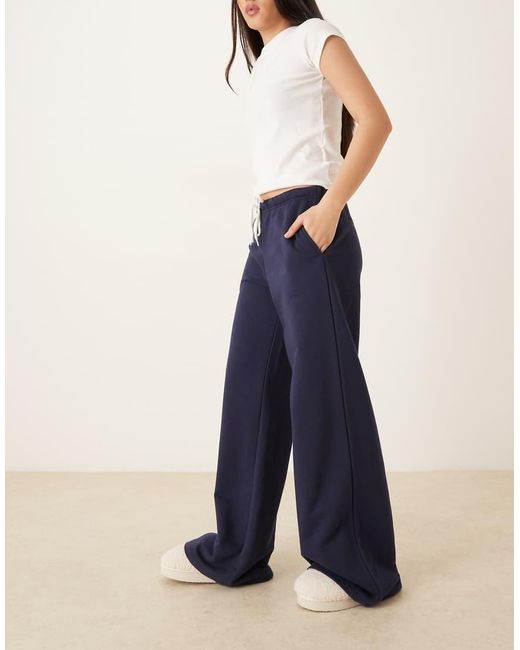 Gina Tricot Blue Low Waist Drawstring Sweatpants