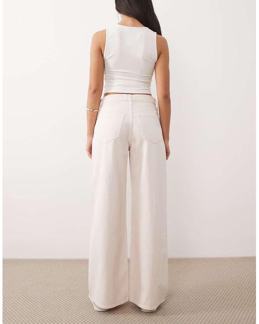 Abercrombie & Fitch Natural High Rise Wide Leg Jeans