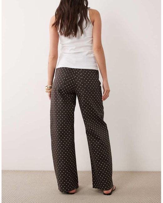 Mango Brown Polka 100% Cotton Straight Jean