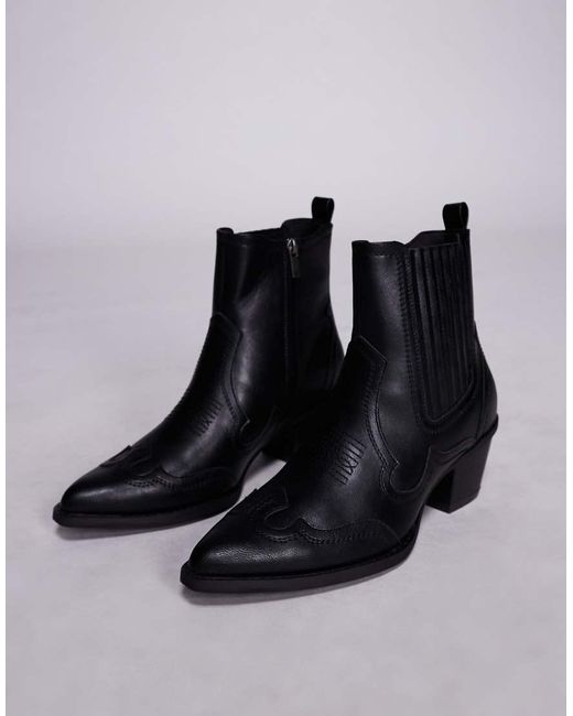 ASOS Black Western Chelsea Boots for men