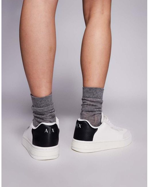 ARMANI EXCHANGE Black Logo Sneakers