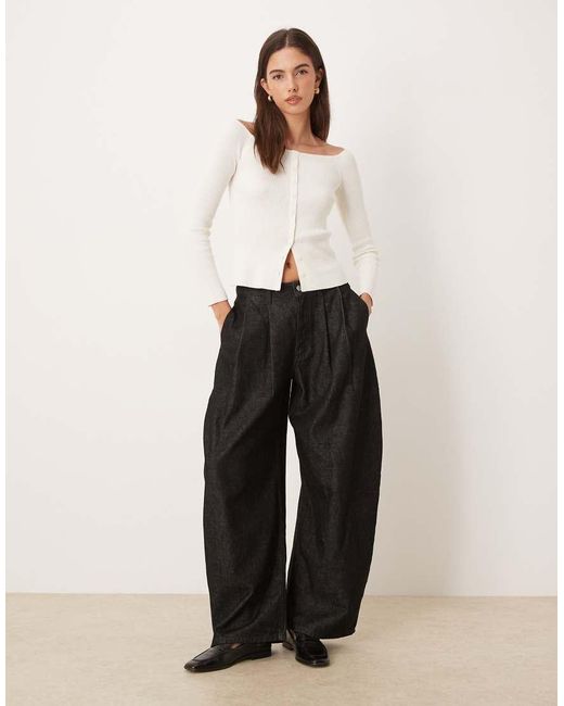 Abercrombie & Fitch Natural Button Through Off Shoulder Top