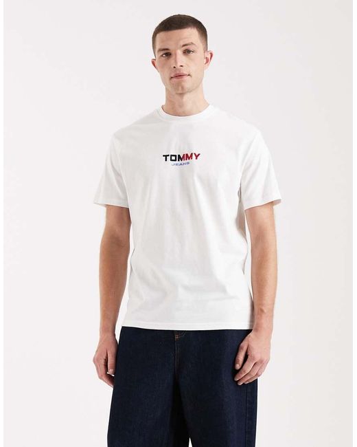 Tommy Hilfiger White Backprint Relaxed Fit T-shirt for men