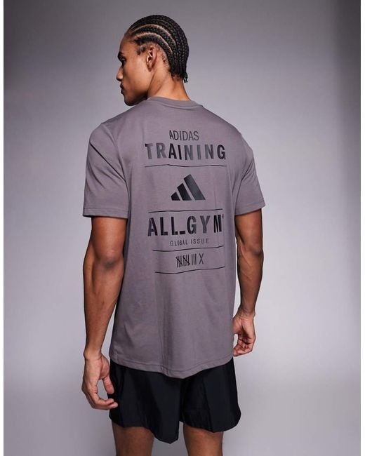 Adidas Originals Purple Adidas Training T-shirt With Back Print for men