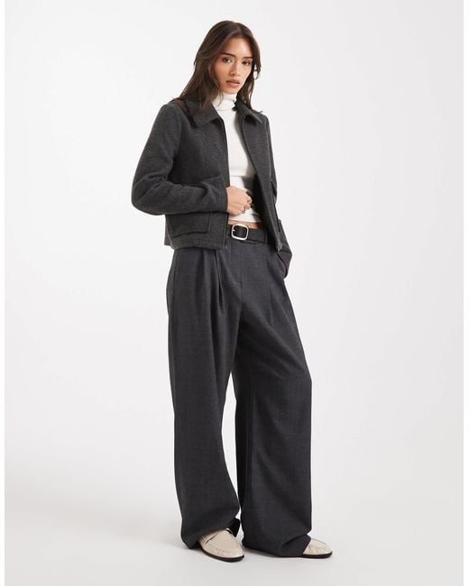 Vero Moda Black Cropped Felt Jacket With Pockets