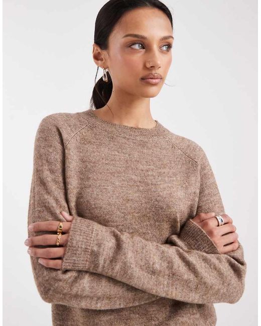Pieces Brown High Neck Jumper