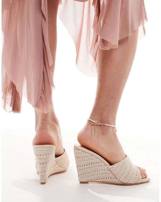 Glamorous Pink Wedge Heeled Sandals