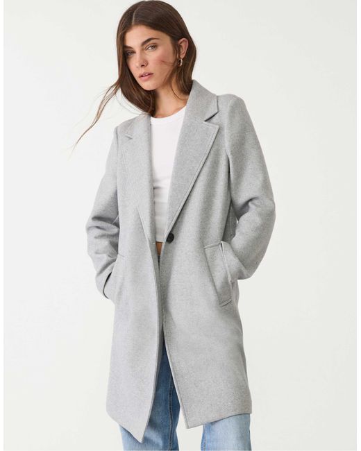 Stradivarius Gray – weicher midi-mantel