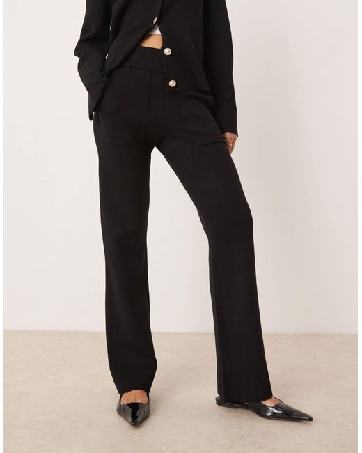 Y.A.S Black Pocket Detail Knitted Trouser Co-ord