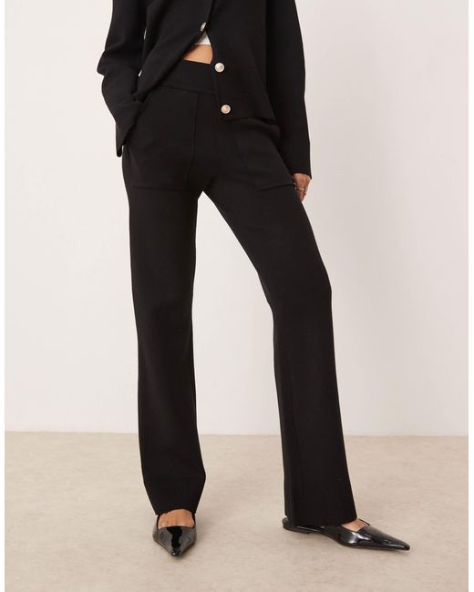 Pantalon d'ensemble en maille avec poches Y.A.S en coloris Black