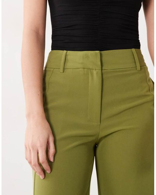 River Island Green Soft Tailored Wide Leg Trousers