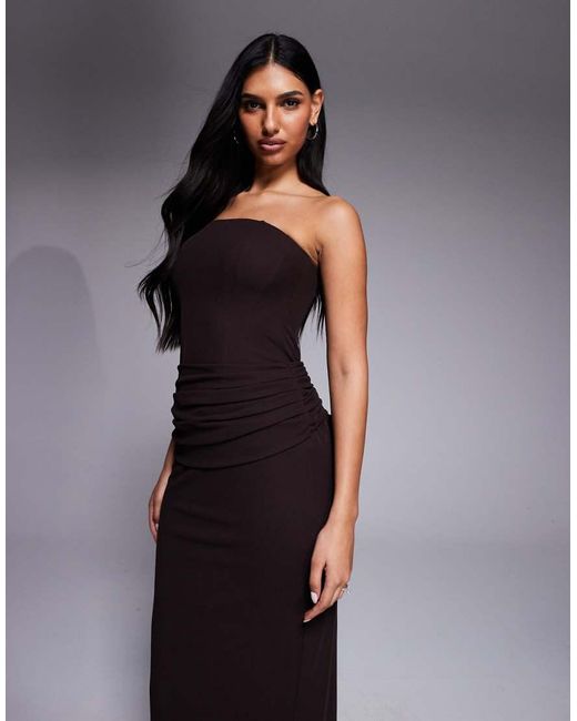 Forever New Blue Bandeau Draped Detail Maxi Dress