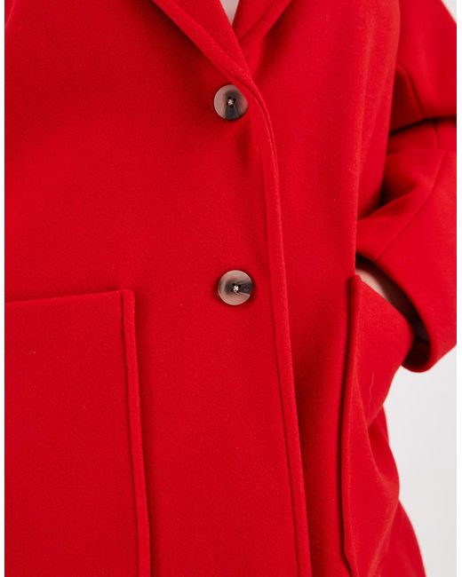 Pieces Plus Red Pieces Curve Longline Tailo Dad Coat